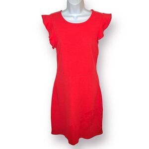 Dip Ruffle Sleeveless Stretchy Sporty Dress Orange Red 8